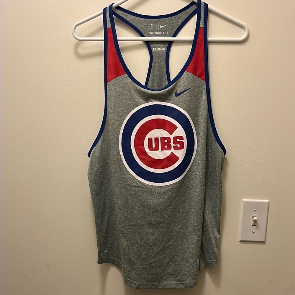 Nike Chicago Cubs Gray and Red razorback Tank Top size small - Picture 3 of 8